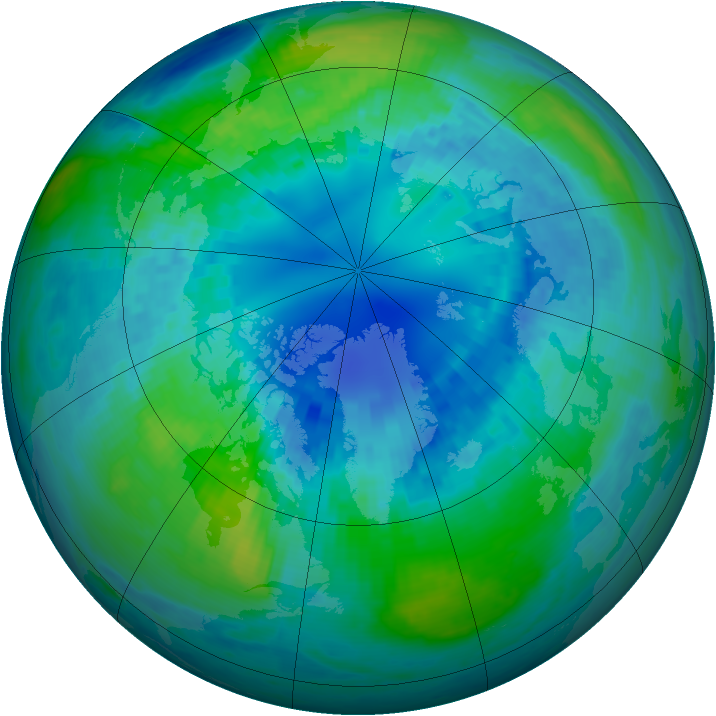 Arctic ozone map for 14 October 2002